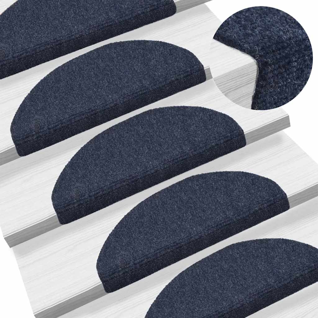 Self Adhesive Stair Treads 10 pcs 65 x 21 x 4 cm Blue Semi Round Large