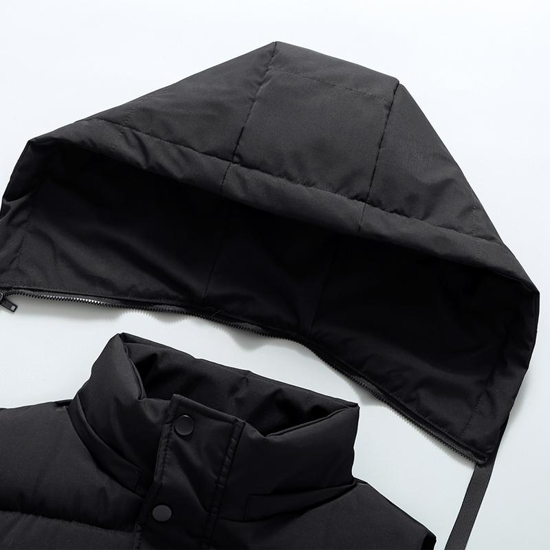 Fashion Winter Sleeveless Parkas Man Long Vest Hooded Plus Size Casual Thick Warm Outerwear Men Jackets