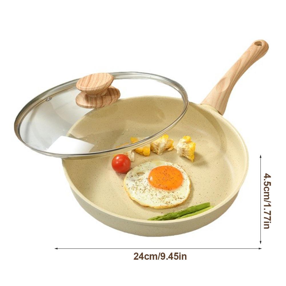 Nonstick Frying Pan Skillet with Lid Omelet Pan PFOA/PFAS/PTFE Free Egg Pan Heat Resistant Handle for Eggs & Omelets