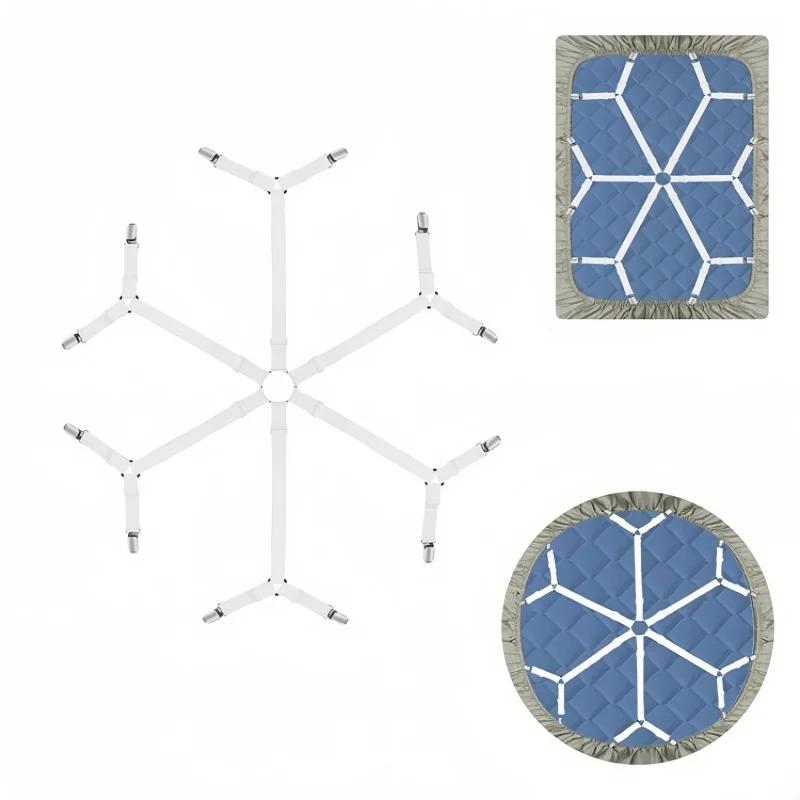 12 Clips Adjustable Elastic Bed Sheet Holder Non-Slip Mattress Grippers Black/White