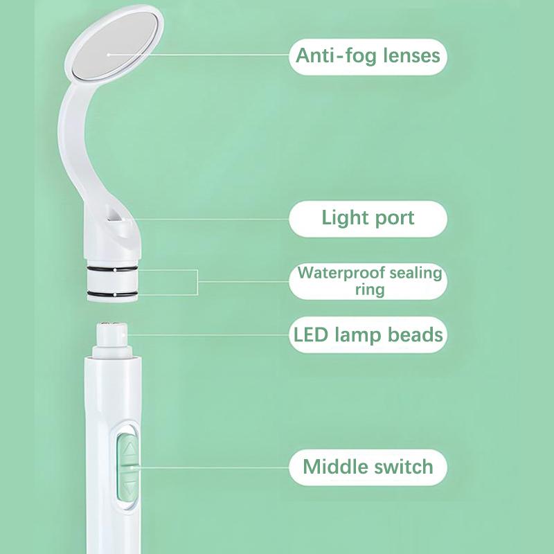 1Pcs Dental Led Light Mouth Mirror Portable Reusable Dentist Oral Checking Anti Fog Bright Tooth Care Hygiene Clean Instrument