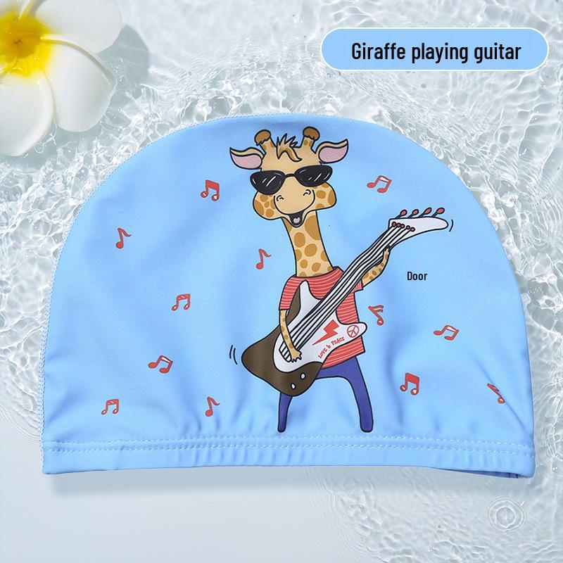 Waterproof Cartoon Swim Cap with Ear Protection for Adults - Unisex, Comfortable Fit