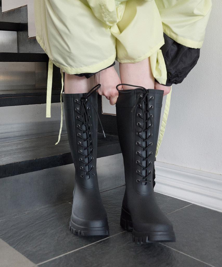 Rockfish Weatherwear Platformowe Sznurowane Kalosze Długie - 3 Kolory