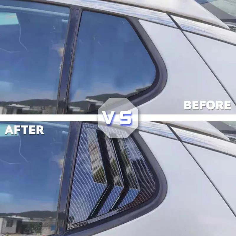 For Kia Stinger 2018-2025 Car Rear Louver Window Side Shutter Cover Trim Sticker Vent Scoop ABS Carbon Fiber Black Accessories