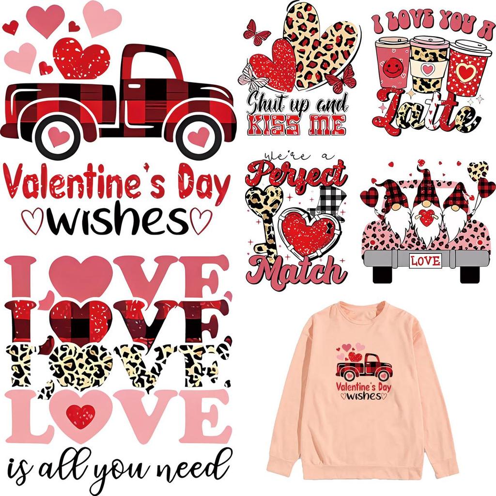Valentine's Day Heat-sensitive Stickers, Couple Gifts Stickers, DIY Heat-pressed Printed T-shirts, Heat-pressed Printed Shirts