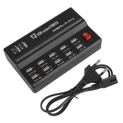 12 Port USB Hub 5V 10A Güç Adaptörü Şarj İstasyonu Adaptör Şarj Cihazı Ev Seyahat Tipi
