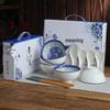 Elegant Blue & White Porcelain Bowl & Chopstick Gift Set