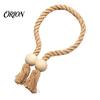 Reusable Magnetic Tiebacks 1Pc Boho Curtain Tieback, Twisted Rope Wooden Bead Quick Secure Ties Holders, Decorative Drapery Holdbacks for Bedroom