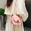 Trendy Black White Pink Casual Simple Shoulder Bag Stylish Saddle Bag For Women
