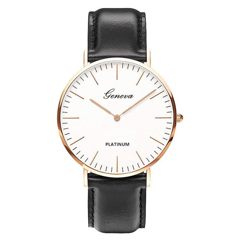 Classic simple thin large dial watch two-pin color matching nylon canvas with quartz watch men's and women's leisure watch