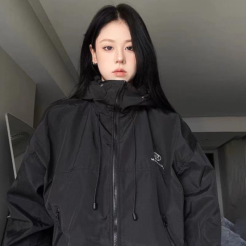 Men Women Hoodie Hooded Baseball Jacket Long Sleeves Loose Casual