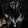 Bridal Wedding Necklace And Earrings Set Fashionable Claw Set Colorful Rhinestones Super Sparkling Banquet Jewelry Two Piece Set