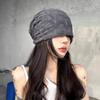 Hair Care Night Sleep Cap Solid Color Hijab Turban Cap Big Head Beanie Hat  Outdoor