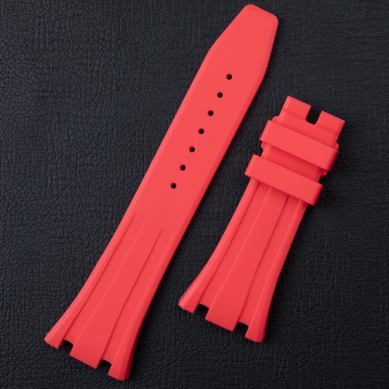 Soft Rubber Quality 26mm Width Watchband For 41mm Dail AP Strap For Audemars Belt Piguet Watch Band 15400/15500 Fold Buckle