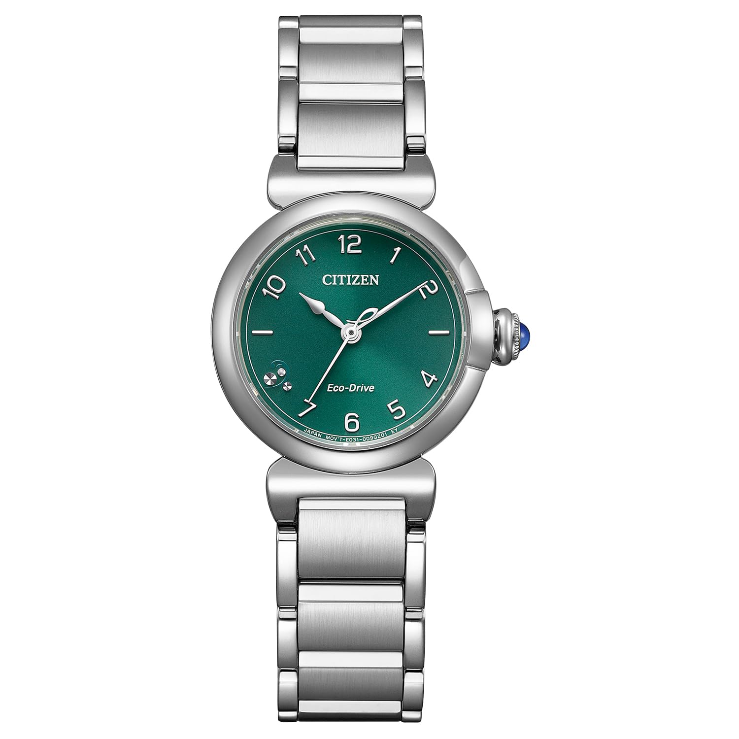 

Фотоелектричний годинник Водонепроникний Green ROUND Колекція Конвалія Срібний [Citizen] Eco-Drive EM1130-83X Жіночий зелений