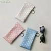 Portable Spring Auto-close Glasses Bag With Keyring Glasses Clip Leather Glasses Storage Bag Korean Style Shrapnel Snap Shut