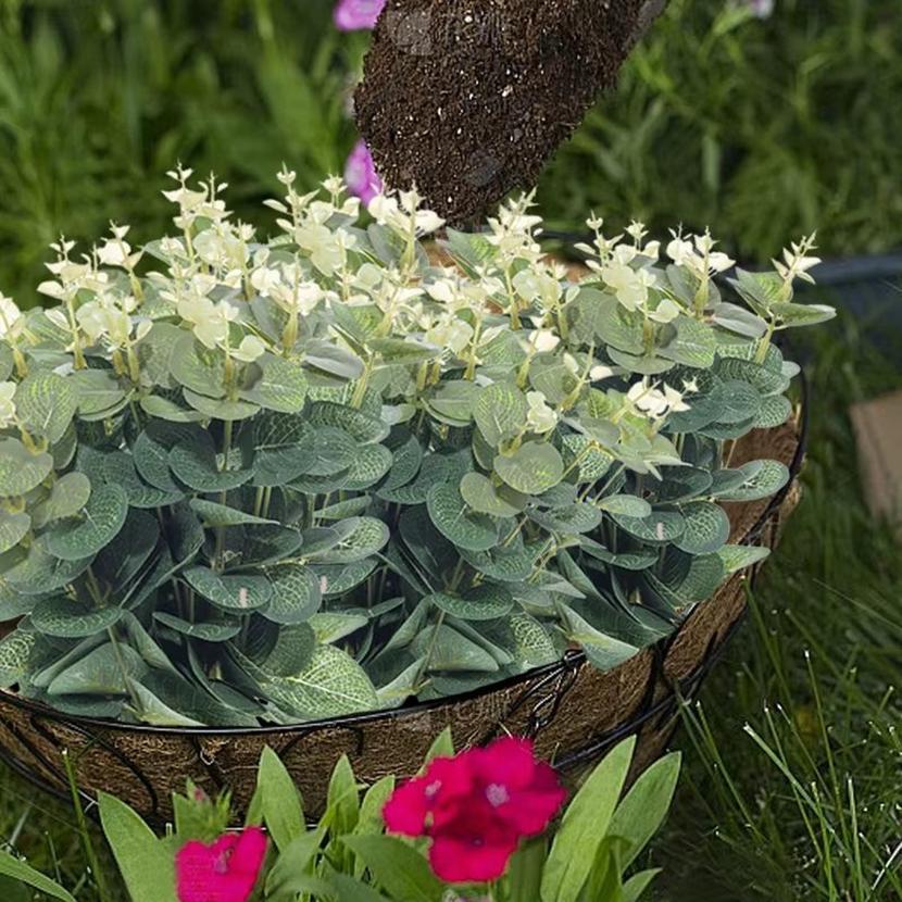 10pcs Silk Artificial Plants Eucalyptus Leaf Festival Home Outdoor Garden Arch Bonsai UV Protection Wedding Diy Gifts Decoration