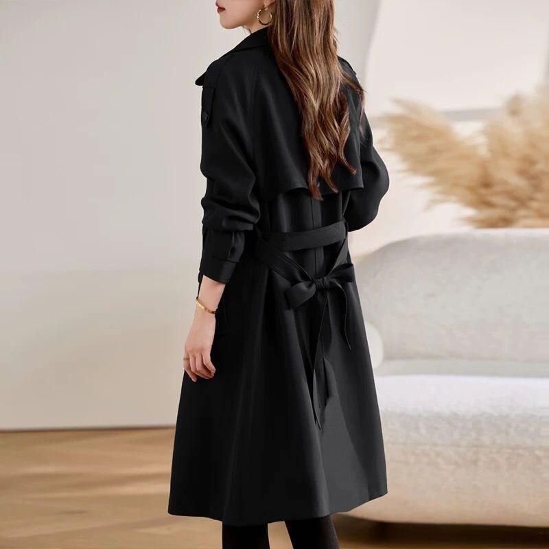 Fashion Spring Slim Long Windbreaker Coat Women Chic Overcoat