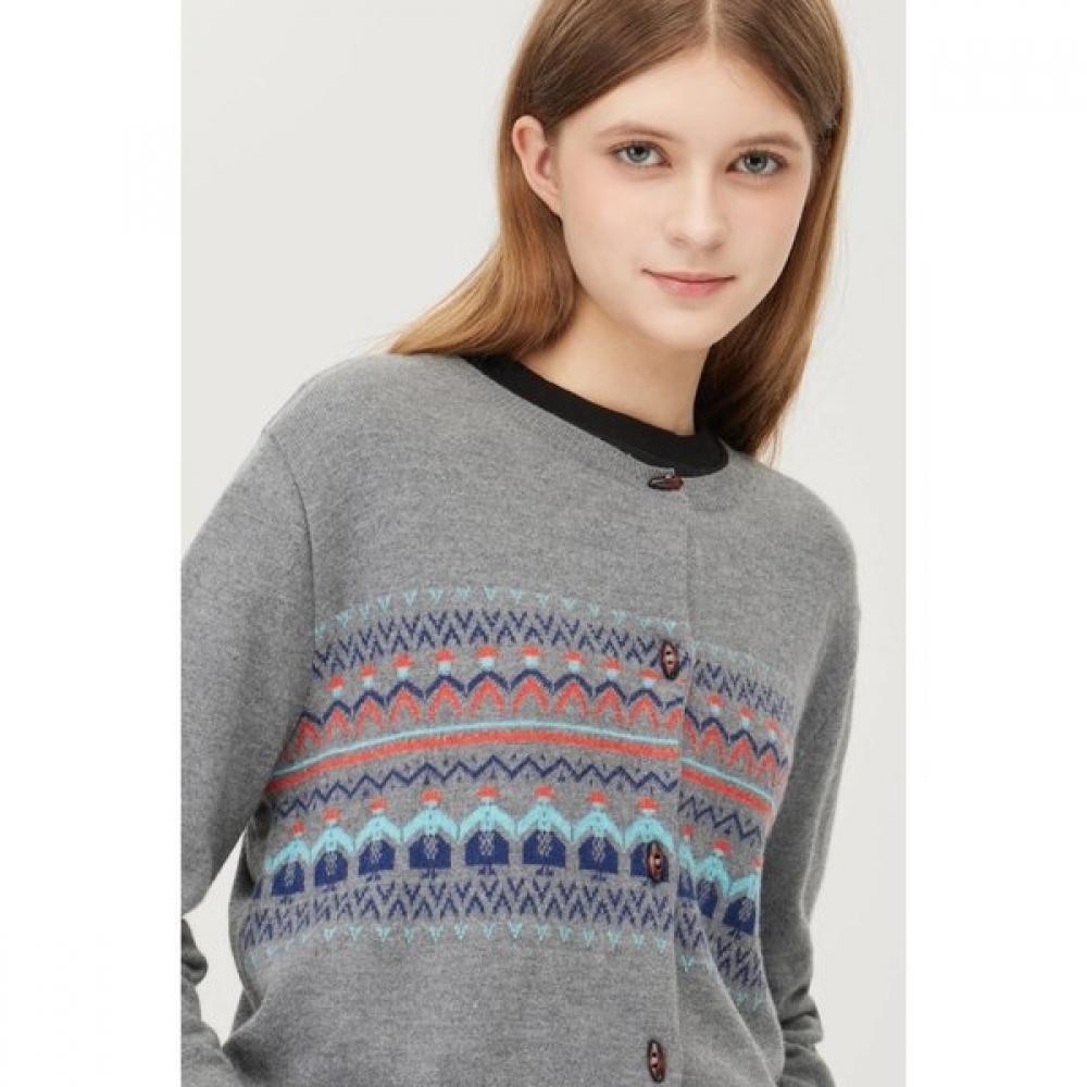 Nordic Horn Button Wool Cardigan Bakce3561