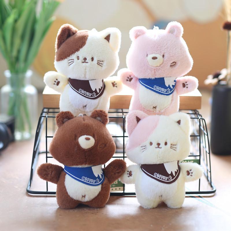 Adorable Plush Bear Keychain Cute Cartoon Animal Toy Soft Bag Charm Accessory