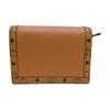 MCM Kalbsleder mit Canvas-Besatz Geldbörse Mini Damen Cognac MYSDSXT02CO001