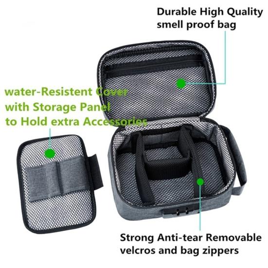 Sac de voyage anti-odeurs avec verrouillage par mot de passe, étui de rangement pour herbes, médicaments, cigarettes