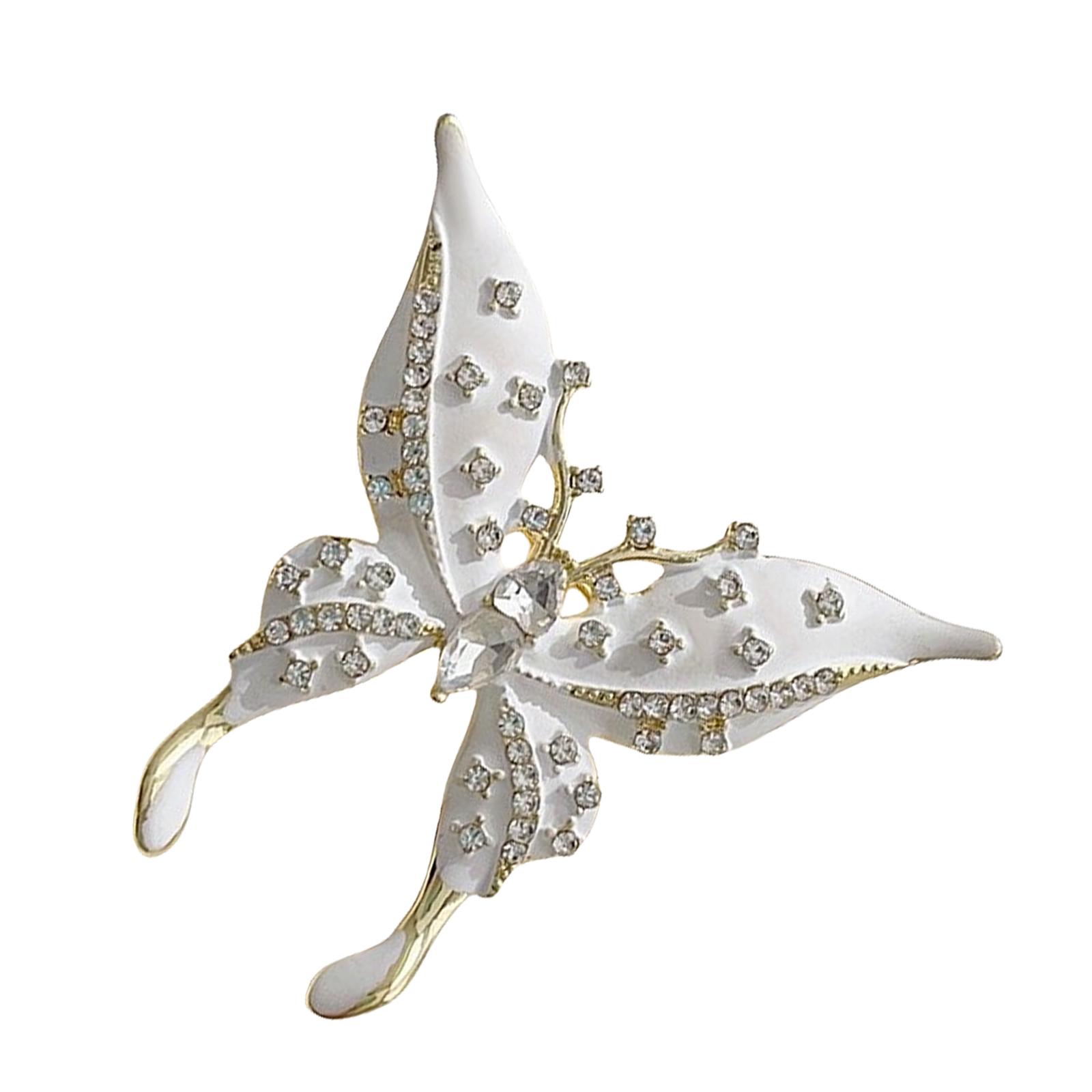 

Модные белые броши-бабочки Элегантная булавка-бабочка Текстура из цинкового сплава для женского свитера и аксессуаров для пальто