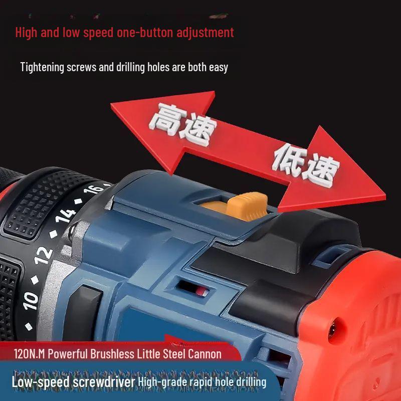 High-Power Brushless Multi-Function Rechargeable Electric Drill and Screwdriver