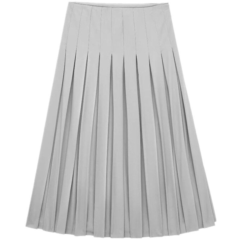 

Fashion Style 2024 Spring New Women s Elegant Pleated Midi Skirt High Waist Mid Length Long Length Skirt 4661402 802 Grey L