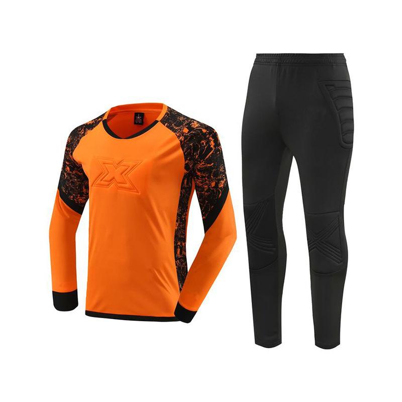 Kids Goalkeeper Uniform Boys Goalkeeper Jersey Doorkeepers Long Sleeve Sponge Protective Football Uniform For Children's