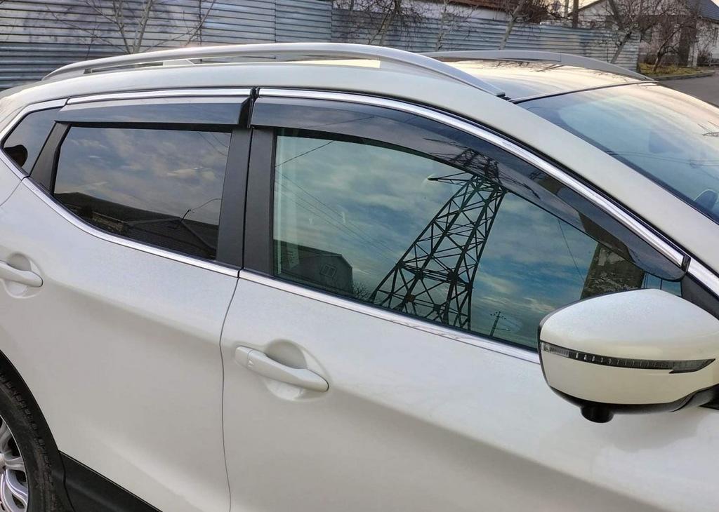 Windshields with Chrome (4 Pcs, Sunplex Chrome) for Nissan Qashqai 2014-2021