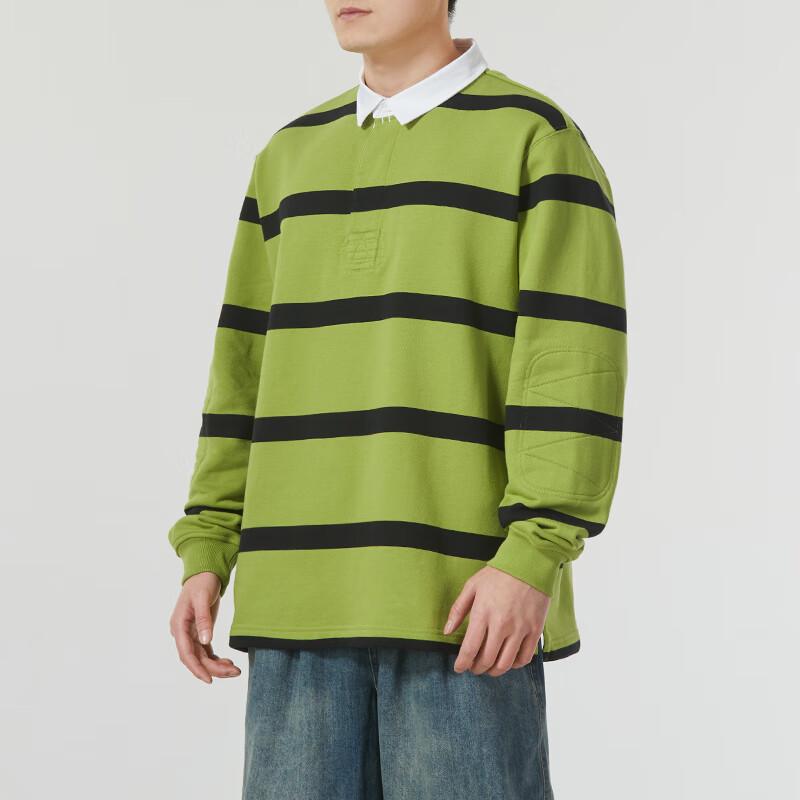 Nike Gestreiftes Trainings-Fitness Atmungsaktives Lässiges Langarm-Poloshirt Herren Oberteile Grün FN3123-377