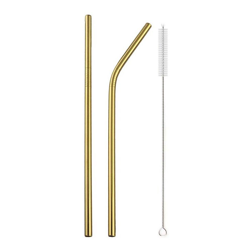 Reusable Metal Drinking Straw 18/10 Stainless Steel Straw Set High Quality Colorful Straw With Cleaner Brush Bar Party Accessory