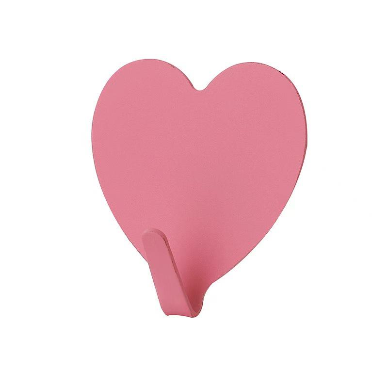 Heart-Shaped No-Drill Adhesive Hook for Kitchen, Bathroom, Door, Clothes, and Hat - Multi-functional and Seamless