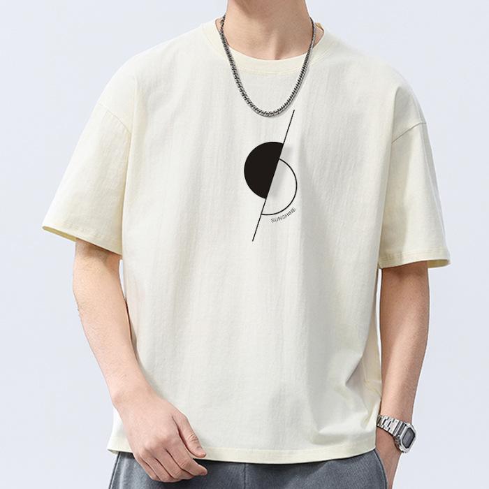 New Summer Men's Round Neck Printed Short-sleeved T-shirt Thin Casual Youth Half-sleeved Shirt