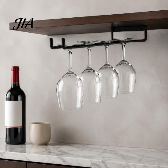 Wall Mount Wine Utensil Holder Mounted Glass Holder, Hanging Stemware Racks, Cup Home Bar Accessory Hangers Under Cabinet, Wire Racks for Kitchen