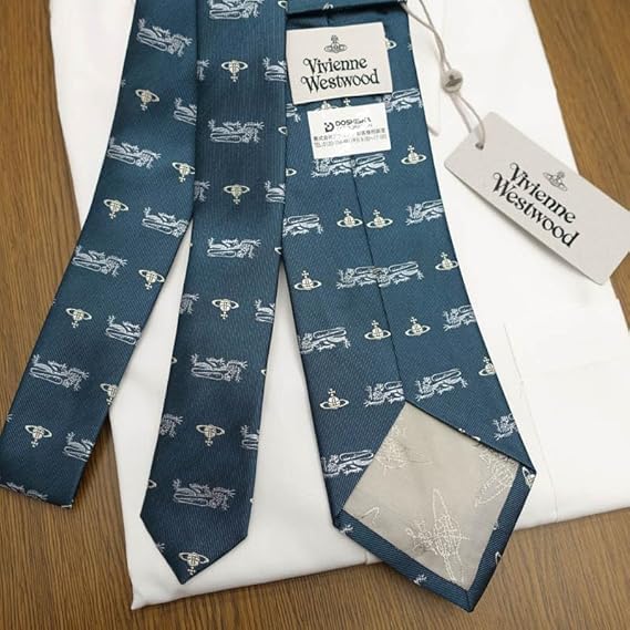 Vivienne Westwood Tie, Brand Tie, Gift, Christmas, Coming-of-Age Ceremony, Valentine's Day, Stylish, Business, VW80 Dark GreenGray [Item]
