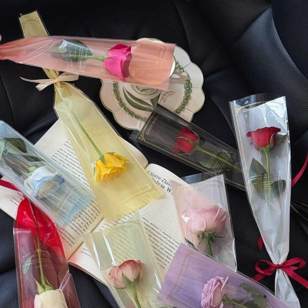 50pcs Waterproof Flower Packaging Bag Transparent Bouquet Packaging Sleeve  Anniversary