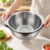 2 Pieces Strainer RustResistant 304 Stainless Steel Mixing Bowl with Colander for Countertop