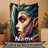 Custom Name Personalized Jinx Print Blanket, Home Decor, Bedroom, Sofa, Camping, Couch, Gifts for Birthday ChristmasEnthusiasts