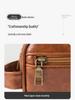 Men's Luxury PU Leather Makeup Bag - Large Capacity, Handheld, Elegant Wash Bag