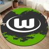 VfL Wolfsburg Ronde Vloerkleed, Tapijt voor Woonkamer Slaapkamer Bank Speelkamer Decoratie, Antislip Vloermat