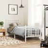 Vidaxl Metal Bed Frame with Headboard and Footboard, White, 80X200 Cm