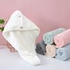 Hair Drying Towel with Button, Super Absorbent Coral Fleece Hair Towel, Skin-friendly Bath Turban for Women, Comfortable Hair Wrap for Long Hair