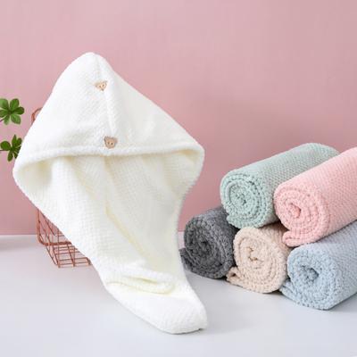 Hair Drying Towel with Button, Super Absorbent Coral Fleece Hair Towel, Skin-friendly Bath Turban for Women, Comfortable Hair Wrap for Long Hair