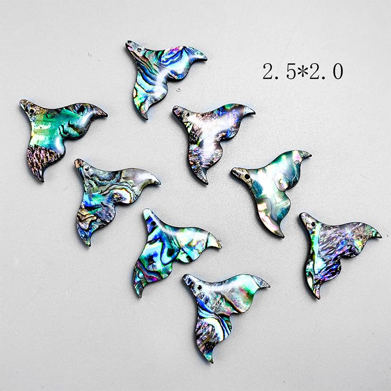 5Pcs Natural Abalone Fish Tail Pendants Of Pearl Shell For Diy Jewelry Making