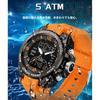 Men's Digital Military Watch 3 Time Zones Countdown Stopwatch Alarm 5ATM Waterproof Outdoor Sports Watch