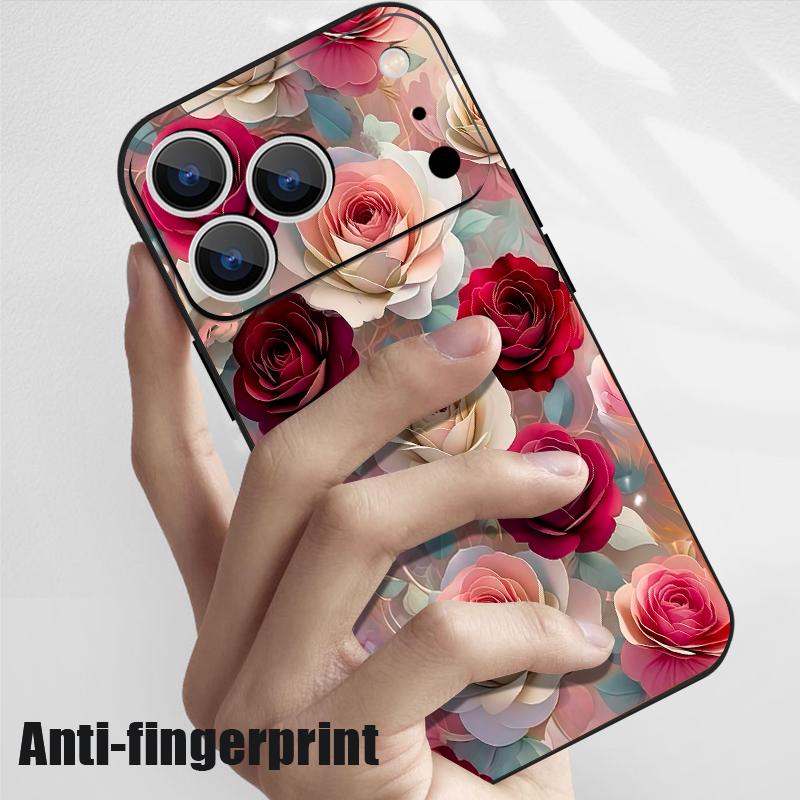 Oil Painting Rose Flowers Lanyard Case For iPhone 17 Pro Max Soft Silicone Cover For iPhone 16 Pro Max Funda iPhone 15 14 13 12 11 16E