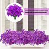 Set Of 24 Plastic Faux Violets Bundles For Porch Window Box And Seasonal Decorating Artificial Floral