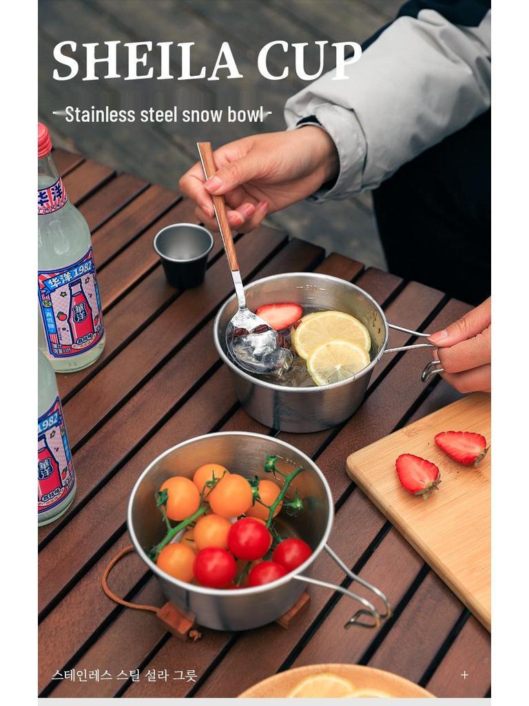 Large Stackable Stainless Steel Camping Snow Bowl for Cooking Rice